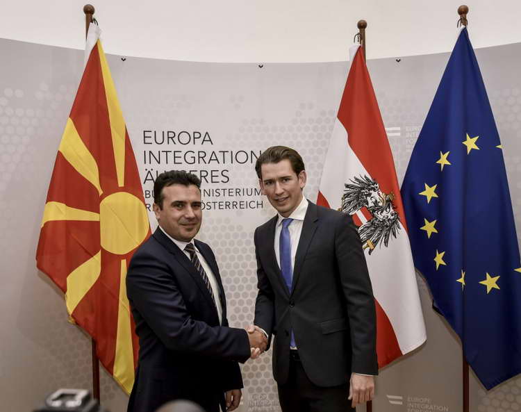 Канцеларот на Република Австрија, Себастијан Курц, во петок доаѓа во Македонија
