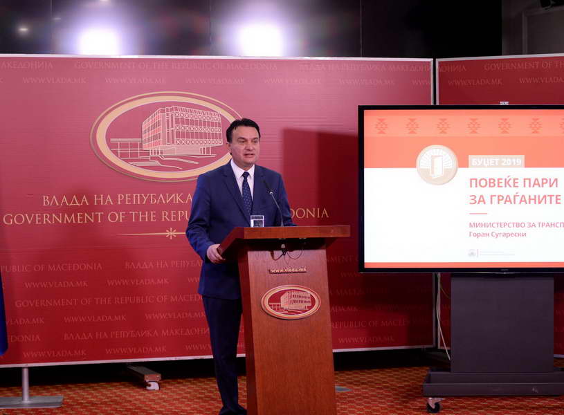 Сугарески го презентираше предлог буџетот за транспорт и врски за 2019 година