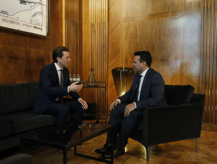 Премиерот Заев и канцеларот Курц: Македонија и Грција ја донесоа најдобрата вест за регионот и за цела Европа