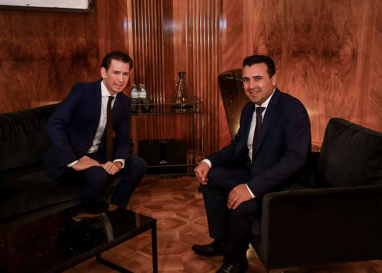 Средба Заев - Курц: Република Австрија е и останува голем пријател и поддржувач на Република Северна Македонија