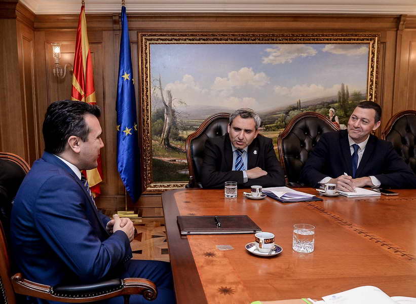 Средба на премиерот Заев со израелскиот министер Елкин: Поздравени се храбрите и успешни политики за НАТО и ЕУ интеграциите