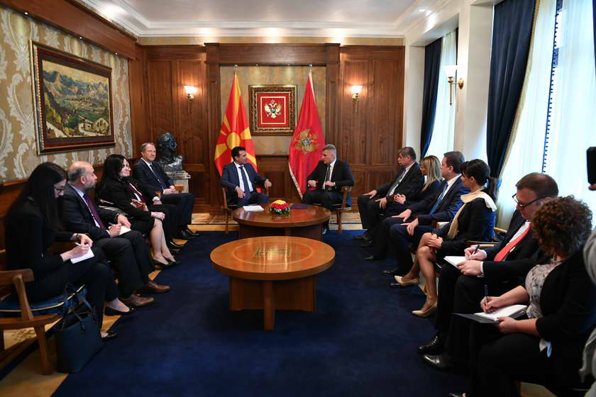 Премиерот Заев оствари средби со претседателот на Црна Гора, Ѓукановиќ и со претседателот на црногорското Собрание, Брајовиќ