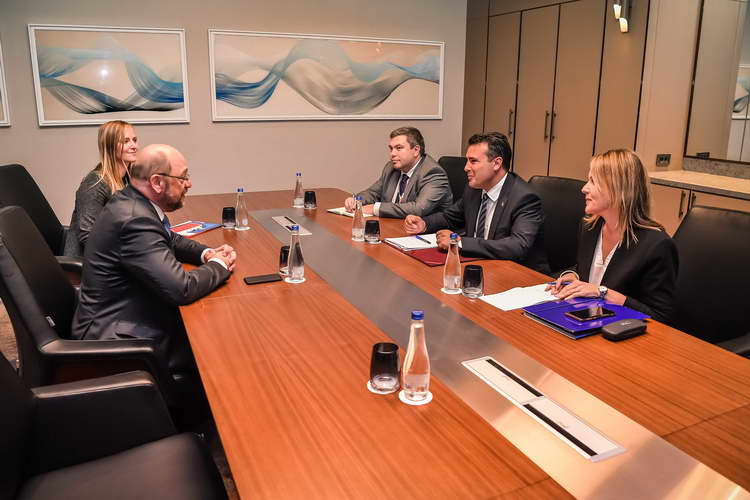 Средби на премиерот Заев со високите европски претставници Пападимулис, Ферxофштад и Шулц
