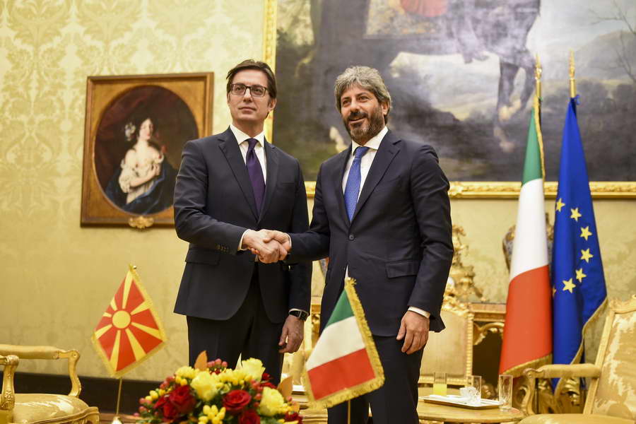 Средба на Пендаровски со претседателот на Долниот дом на Парламентот на Италија, Роберто Фико