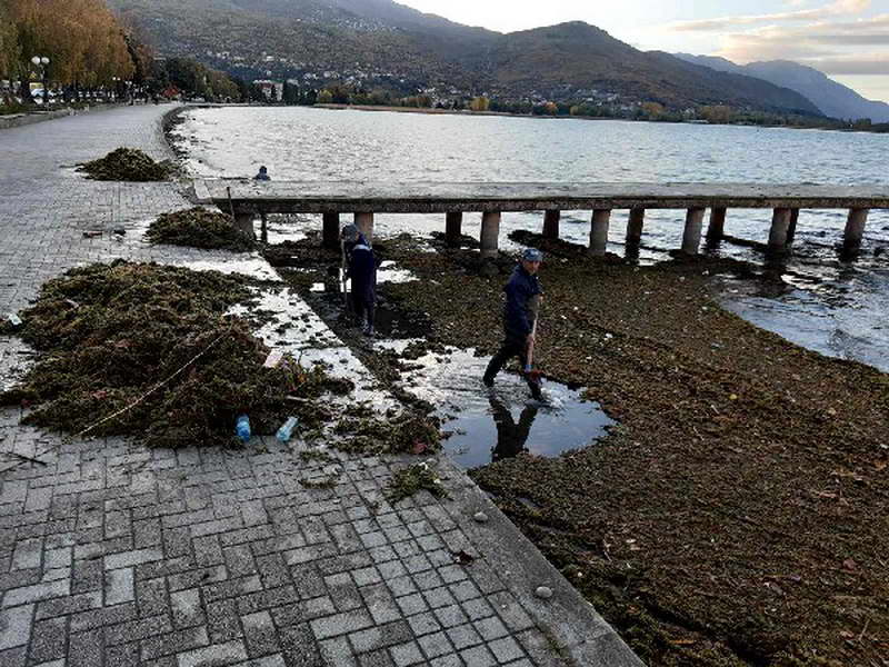 Вонредни активности на oхридскиот кеј поради намалениот водостој на езерото