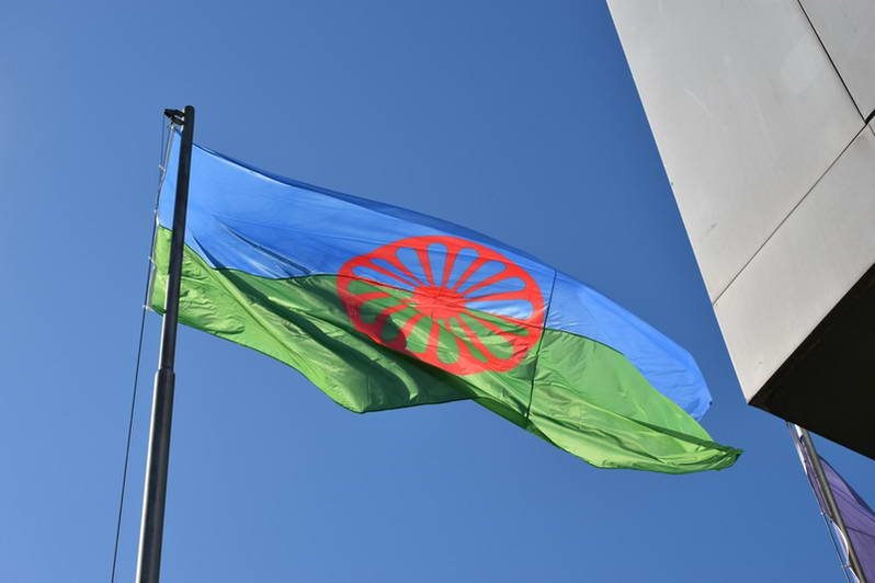 По повод 8.Април, кренато знамето на Ромите и поделени 330 пакети со прехранбени производи