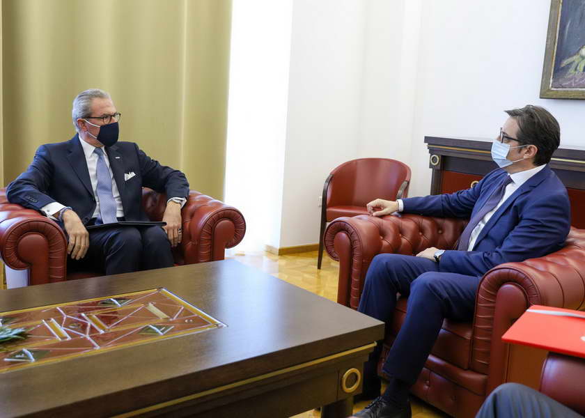 Средба на претседателот Пендаровски со шефот на мисијата на ОБСЕ во Скопје, амбасадорот Клеменс Која