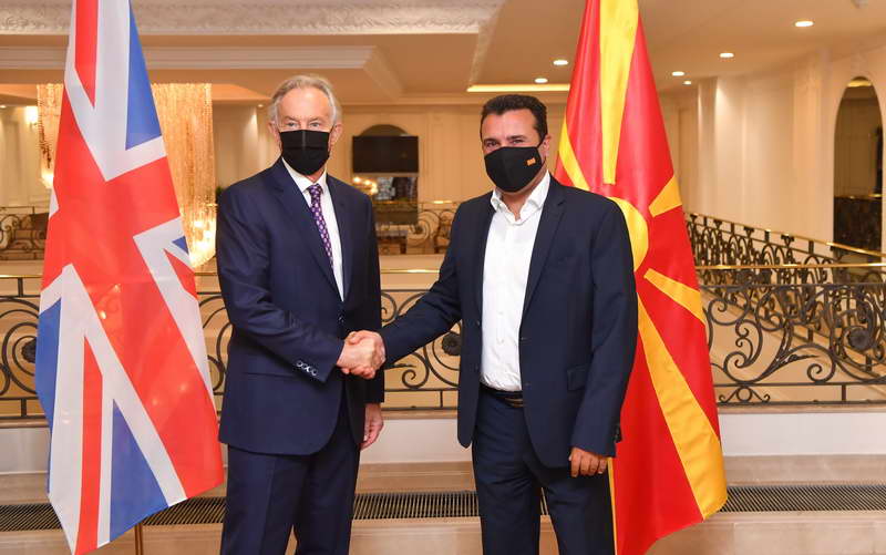Заев го прими поранешниот британски премиер Тони Блер: „Отворен Балкан“ ѝ покажува на ЕУ дека Северна Македонија, Србија и Албанија се сериозни на европскиот пат