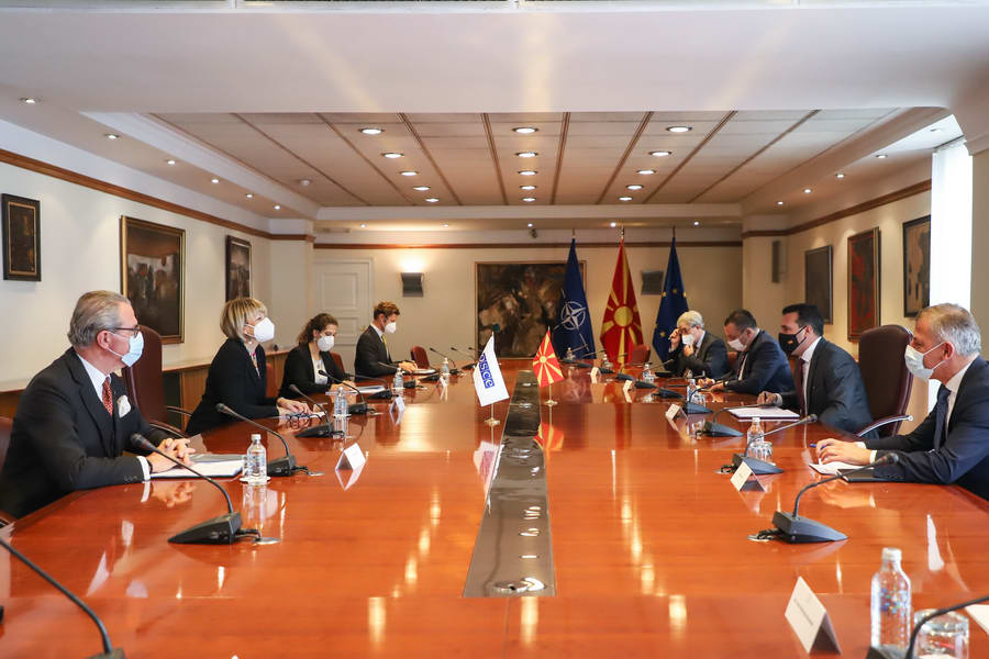 Премиерот Заев и генералната секретарка на ОБСЕ, Шмид: Претседавањето на Северна Македонија со ОБСЕ во 2023 е признание за политиките на соработка и дијалог
