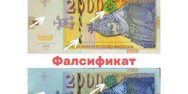 Фалсификувани банкноти од 2.000 денари се во оптек, НБРСМ со совет како да ги препознаете (фото)