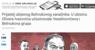 Сведоштво за КРИК: Во убиството на Оливер Ивановиќ учествувале групата на Беливук и Веселиновиќ