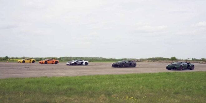 Трка на забрзување на сите верзии на Lamborghini Aventador