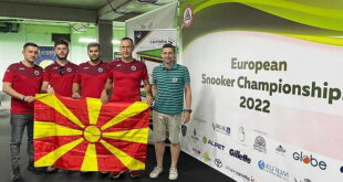Македонската репрезентација во снукер го започнува учеството на ЕП во Шенѓин, Албанија