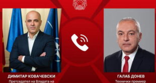 Телефонски разговор на македонскиот премиер Ковачевски и бугарскиот технички премиер Донев