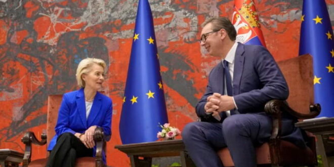 Средба Вучиќ-Фон дер Лајен: Предуслов за членството на Србија во ЕУ е признавањето на Косово