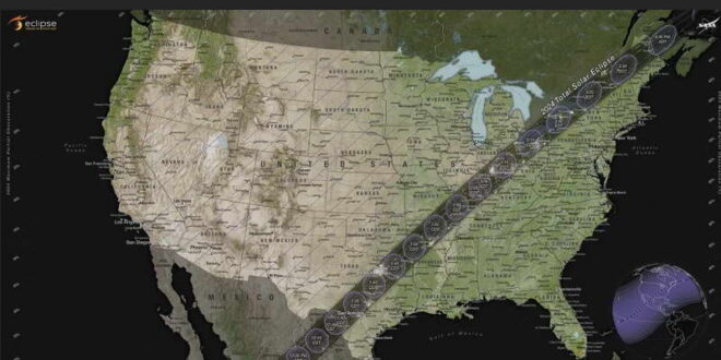 Целосно затемнување на сонцето во САД, Канада и Мексико